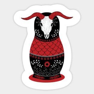 Nesting Doll Goat Sticker